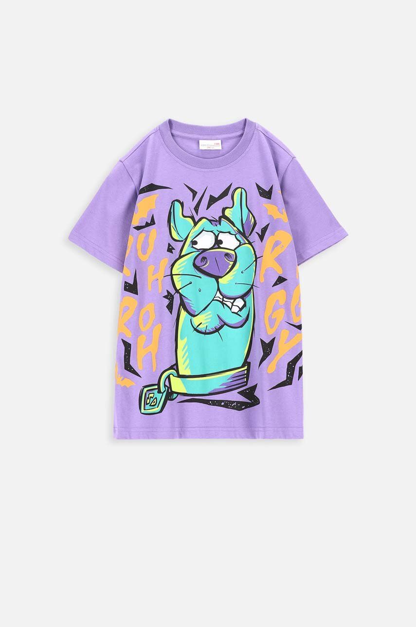 Coccodrillo tricou de bumbac pentru copii x Scooby Doo culoarea violet, cu imprimeu