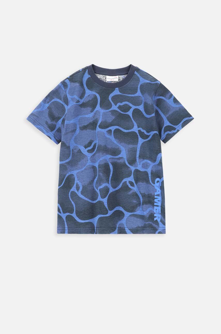Dětské bavlněné tričko Coccodrillo tmavomodrá barva - námořnická modř -  100 % Bavlna