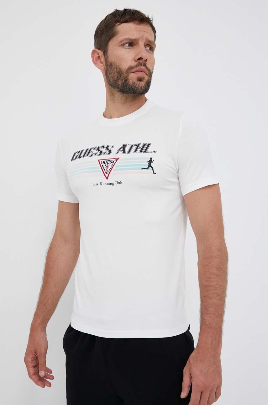 

Футболка Guess чоловічий колір білий з принтом