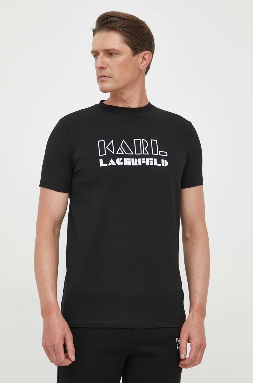 Karl Lagerfeld Tricou Barbati, Culoarea Negru, Modelator