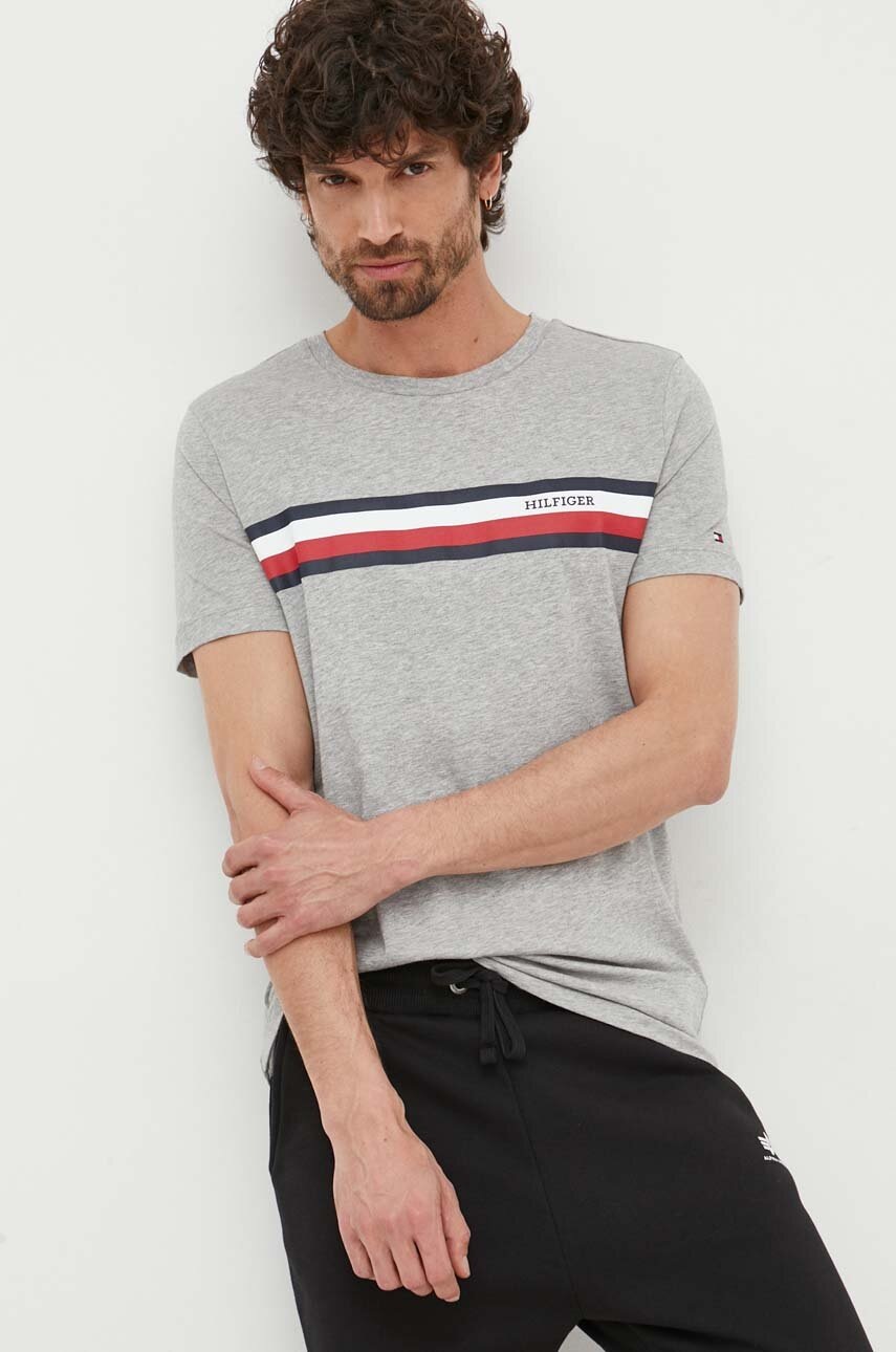 

Бавовняна футболка Tommy Hilfiger колір сірий з принтом