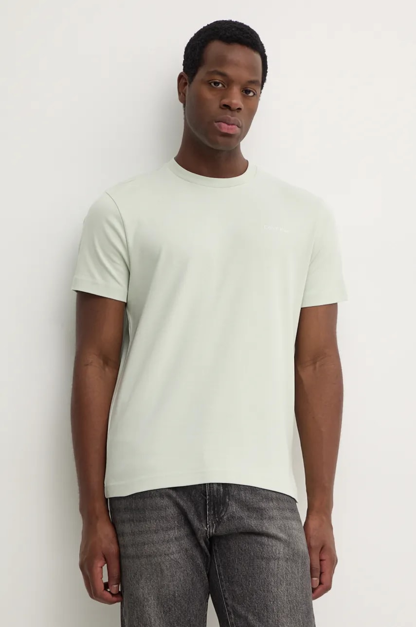Levně Bavlněné tričko Calvin Klein šedá barva, K10K109894