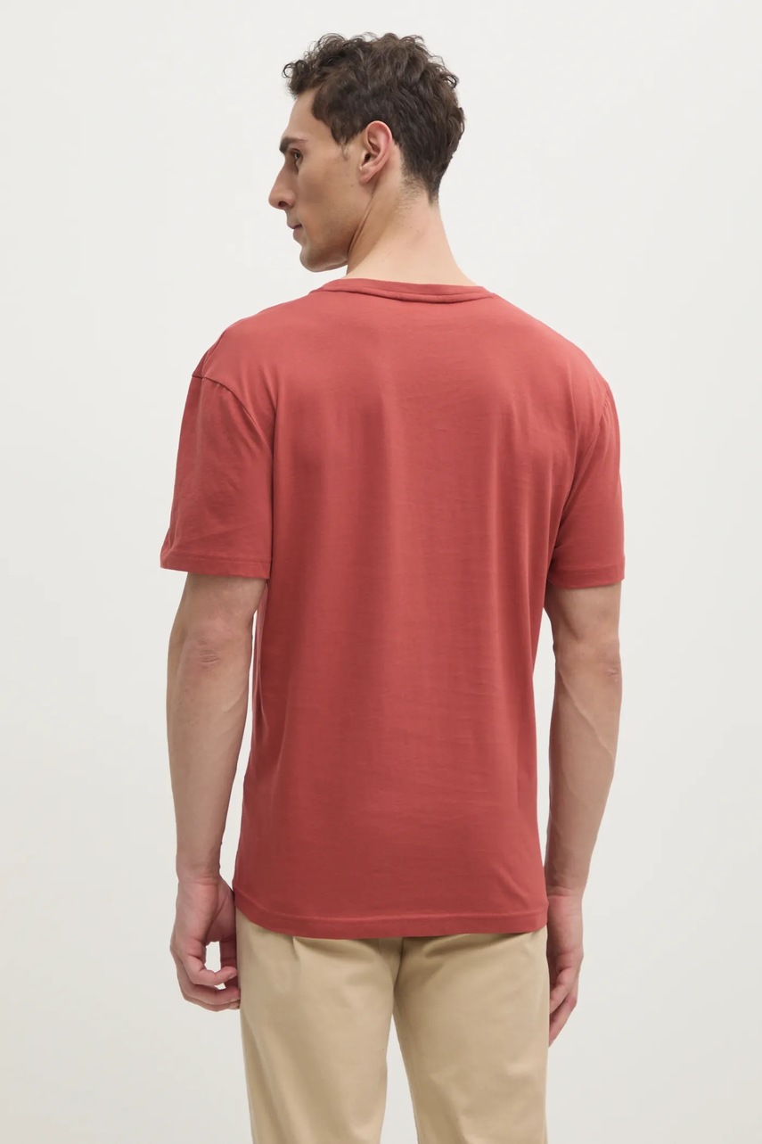 Βαμβακερό μπλουζάκι Calvin Klein ανδρικά, χρώμα: πορτοκαλί, K10K111346 φωτογραφία