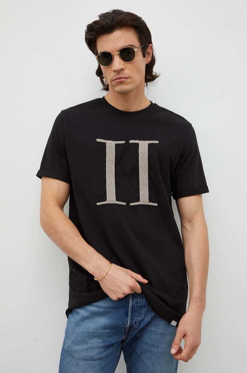 Bavlněné tričko Les Deux černá barva - černá - 100 % Bavlna