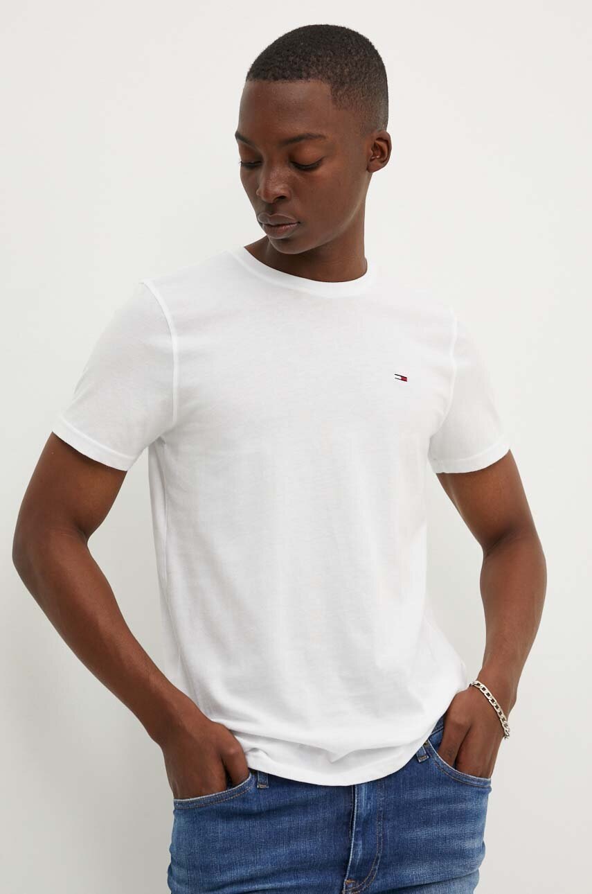 

Памучна тениска Tommy Jeans (2 броя) в бяло с апликация, Бял