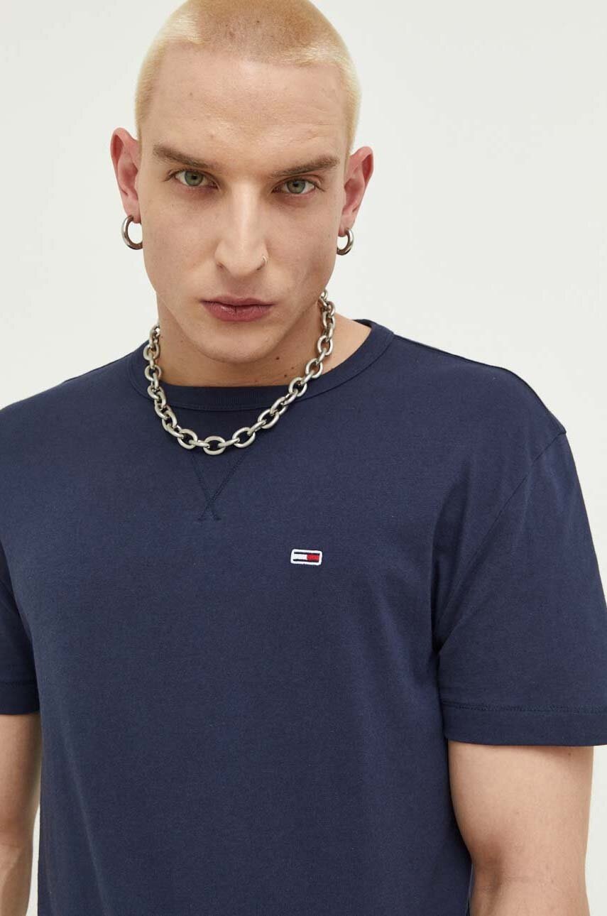 

Бавовняна футболка Tommy Jeans колір синій з аплікацією