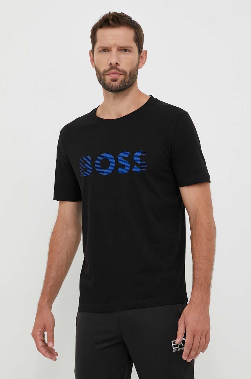 

Хлопковая футболка Boss Green BOSS GREEN цвет чёрный с принтом