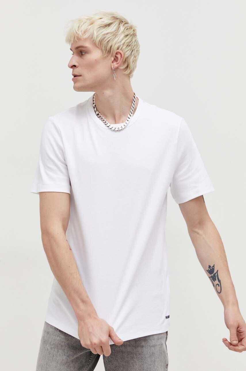 HUGO tricou din bumbac culoarea alb, uni 50480434