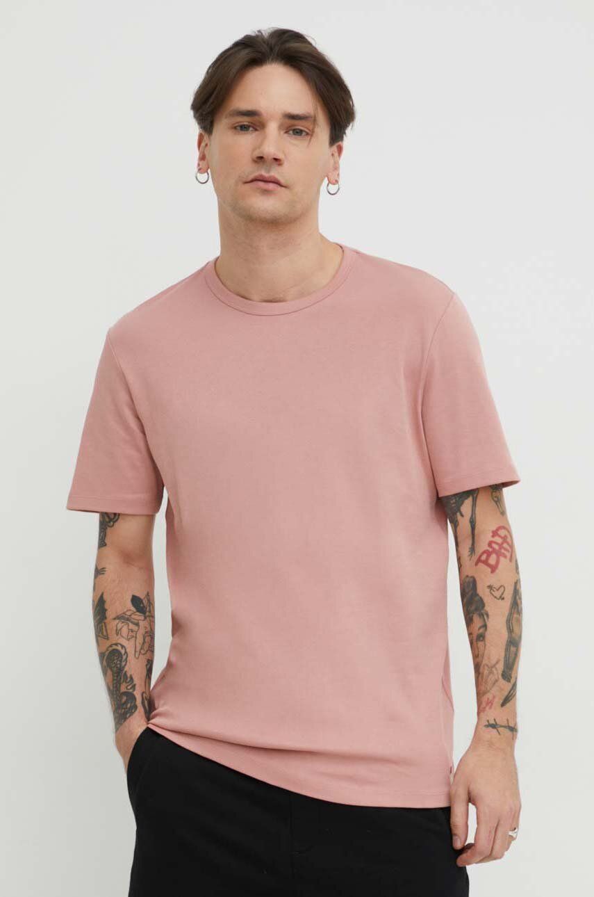 Levně Bavlněné tričko HUGO růžová barva, 50480434
