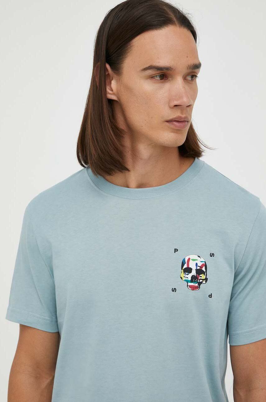 Bavlněné tričko PS Paul Smith - modrá -  100 % Bavlna