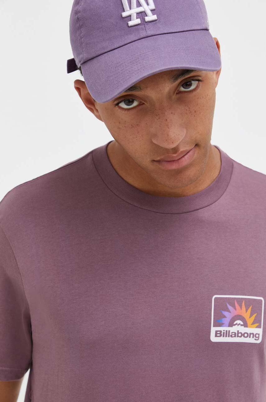 Bavlněné tričko Billabong fialová barva - fialová - 100 % Bavlna