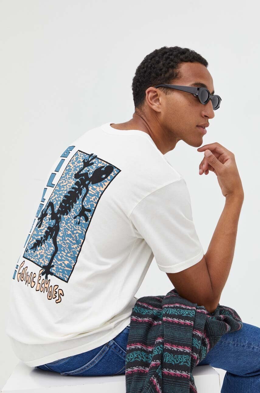 

Памучна тениска Billabong в бежово с принт, Бежов