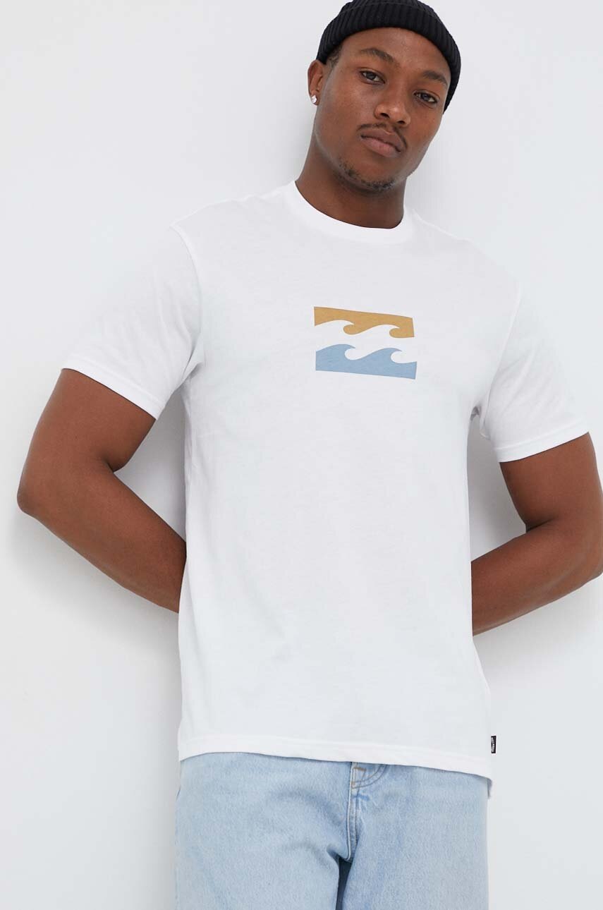 

Хлопковая футболка Billabong цвет белый с принтом