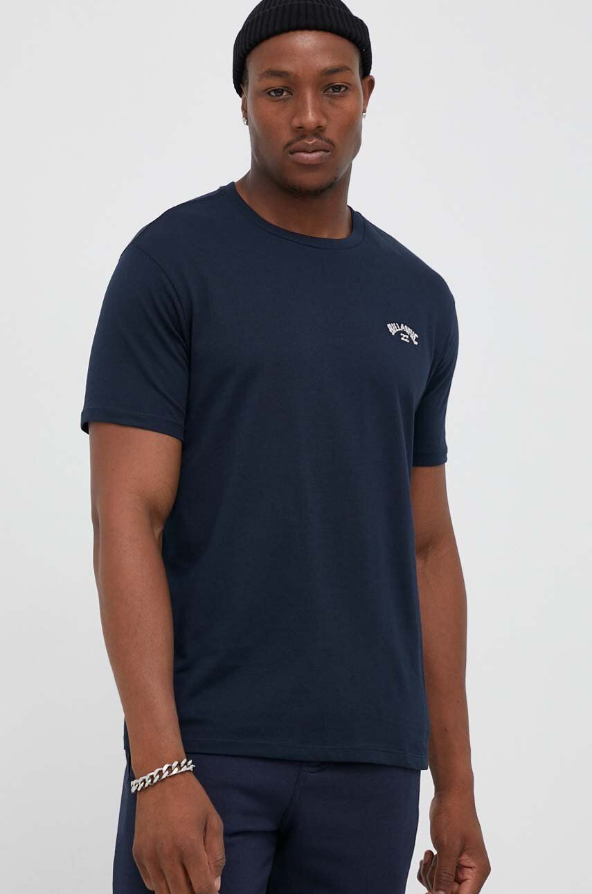 Bavlnené tričko Billabong tmavomodrá farba, jednofarebný