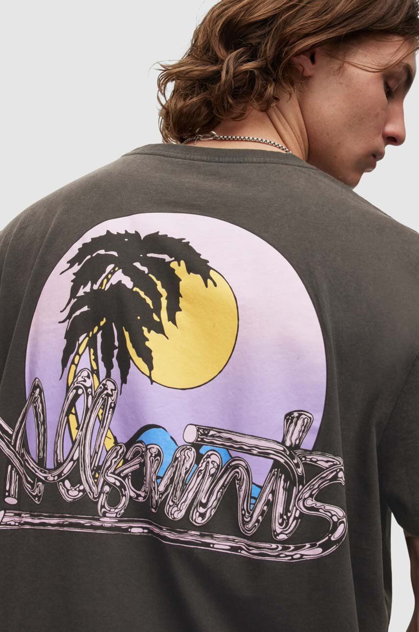 E-shop Bavlněné tričko AllSaints Chroma černá barva, s potiskem