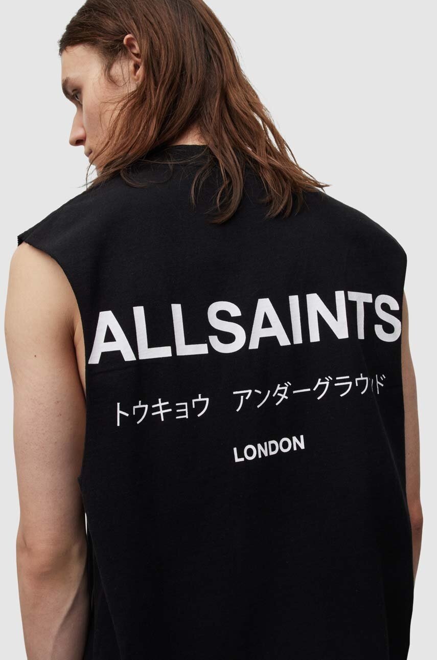

Бавовняна футболка AllSaints Underground колір чорний