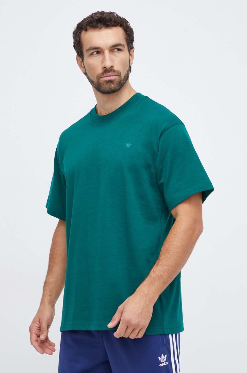 Bavlněné tričko adidas Originals zelená barva - zelená - 100 % Organická bavlna