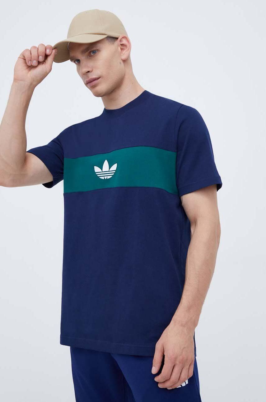 E-shop Bavlněné tričko adidas Originals tmavomodrá barva, s aplikací