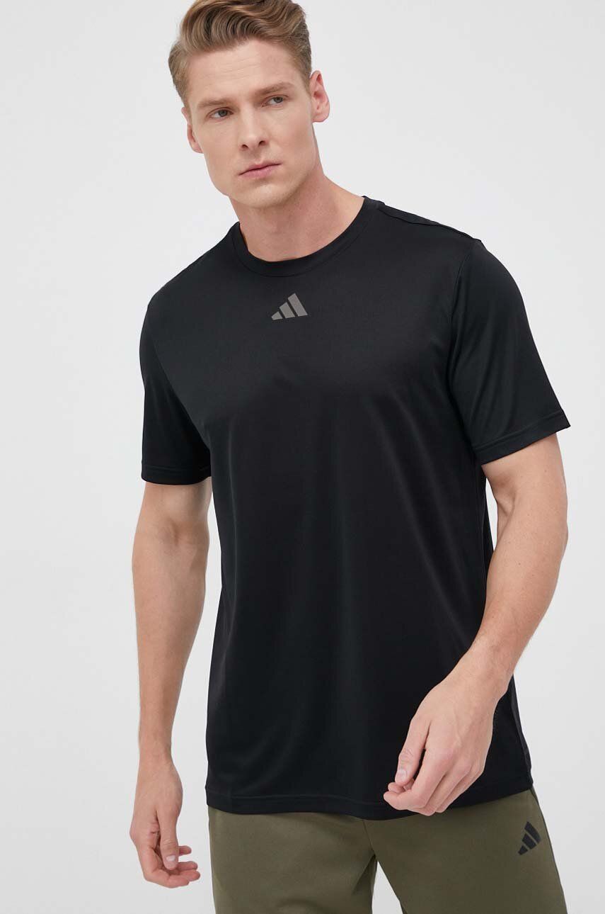 Tréninkové tričko adidas Performance HIIT Slg černá barva, s potiskem