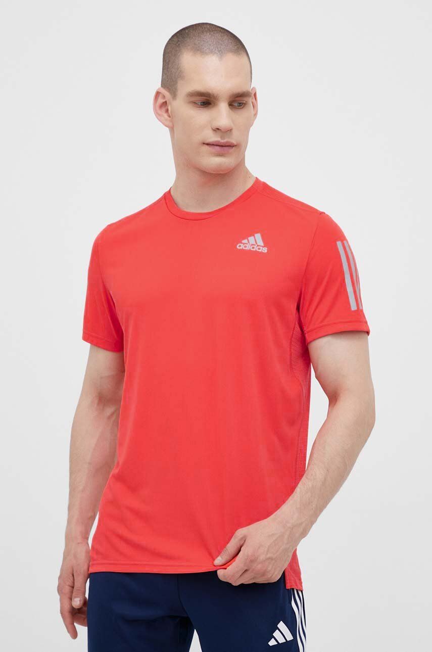 adidas Performance tricou de alergare Own the Run culoarea portocaliu, cu imprimeu