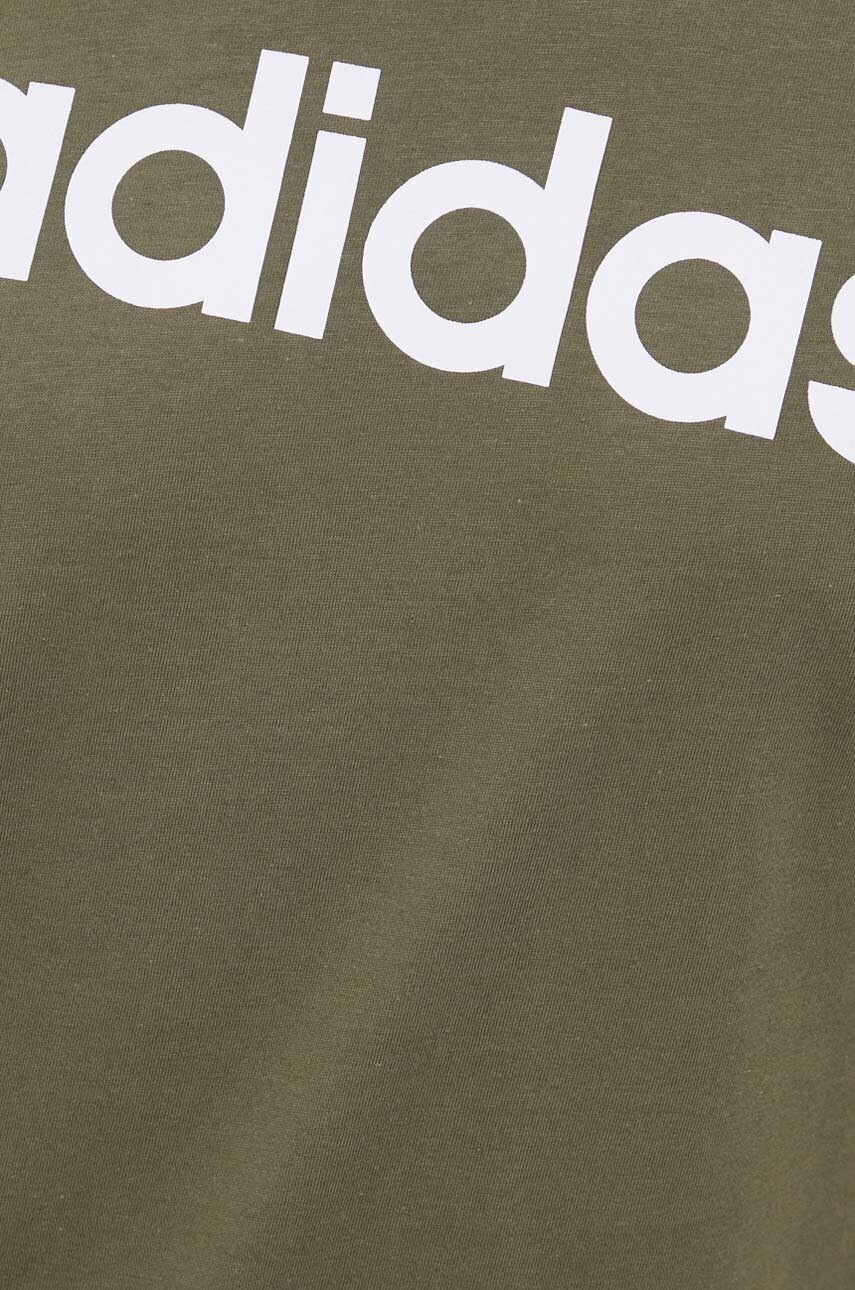 Бавовняна футболка adidas колір зелений з принтом 