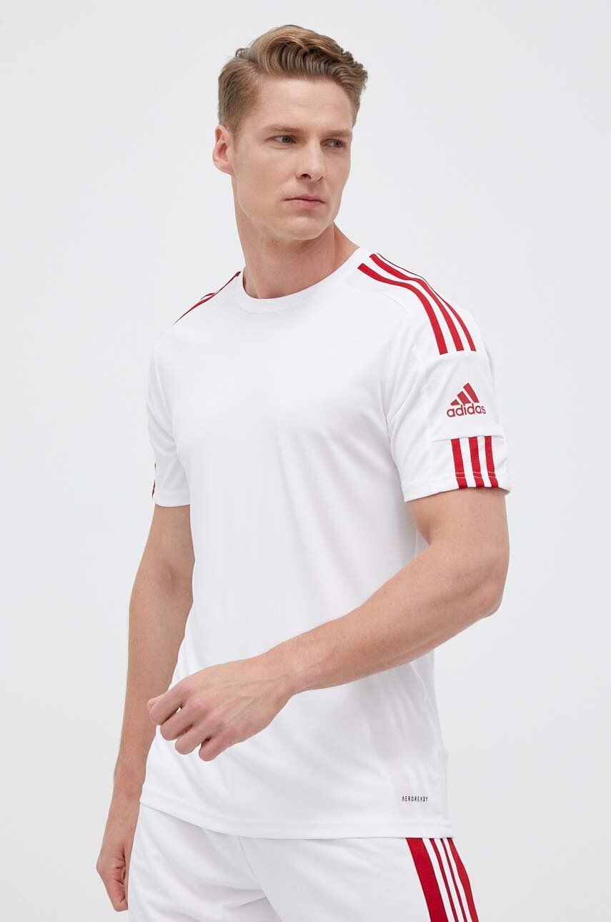 adidas Performance tricou de antrenament Squadra 21 culoarea alb, cu imprimeu