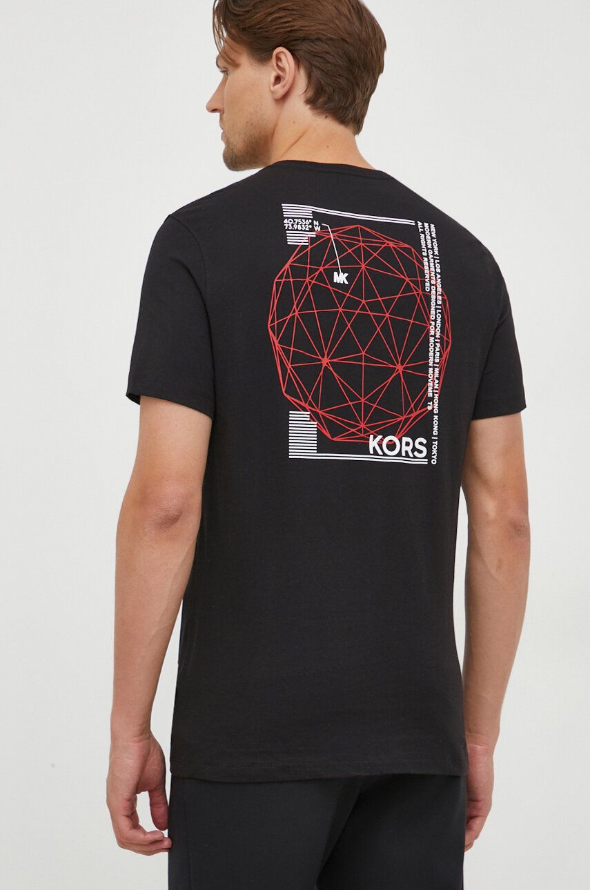 E-shop Bavlněné tričko Michael Kors černá barva, s potiskem