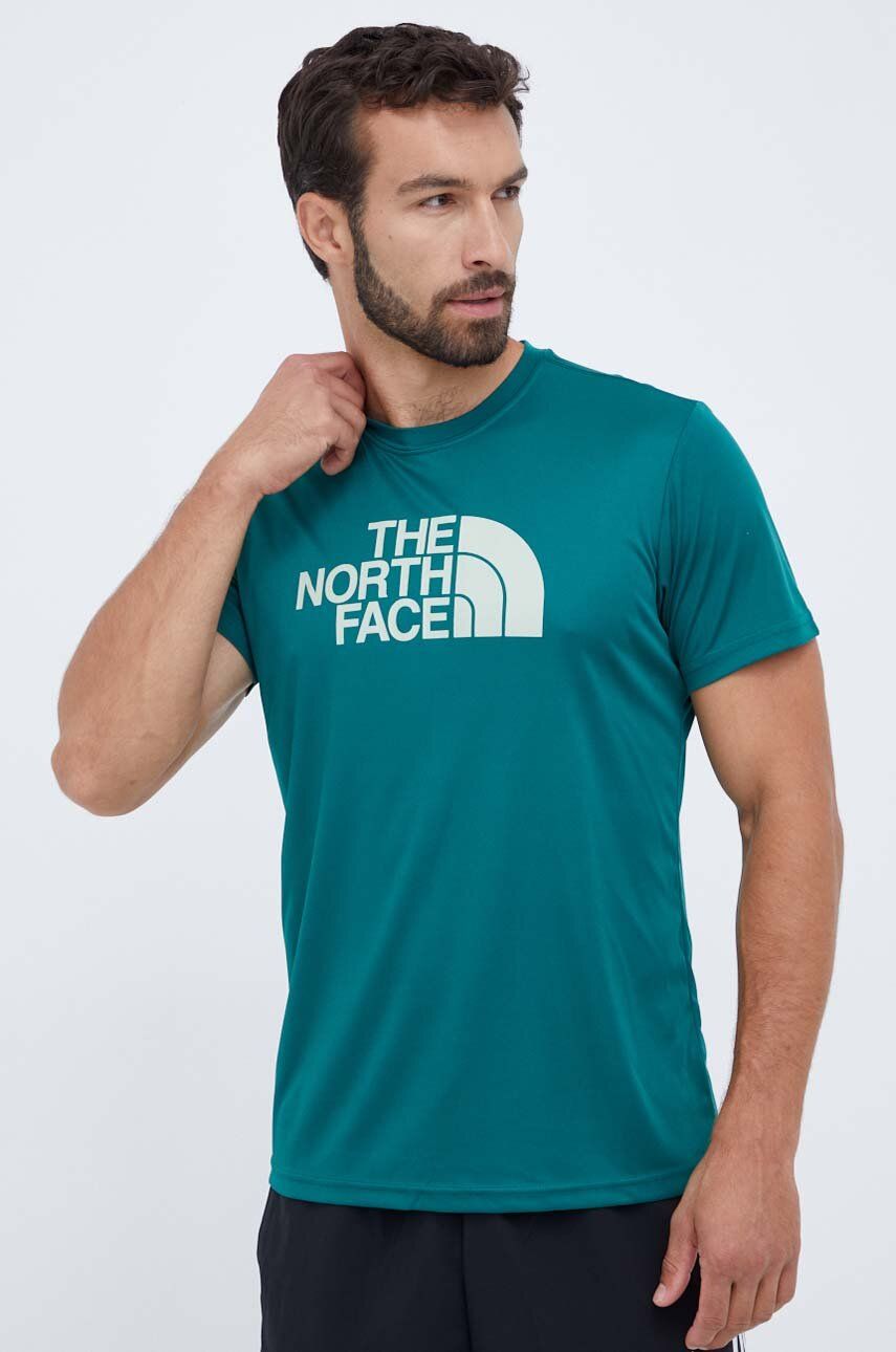 Sportovní tričko The North Face Reaxion Easy zelená barva, s potiskem - zelená - 100 % Polyester