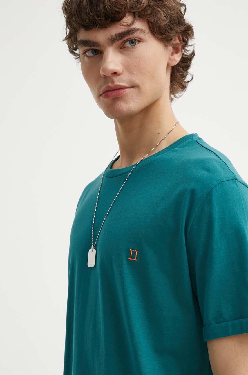 Les Deux tricou din bumbac culoarea verde, neted Les Deux tricou din bumbac culoarea verde, neted