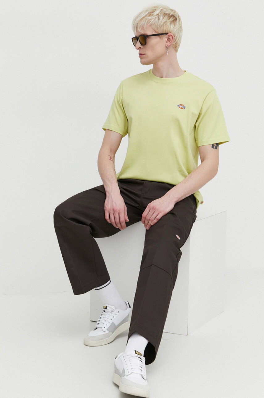 Βαμβακερό μπλουζάκι Dickies ανδρικά, χρώμα: μπεζ φωτογραφία