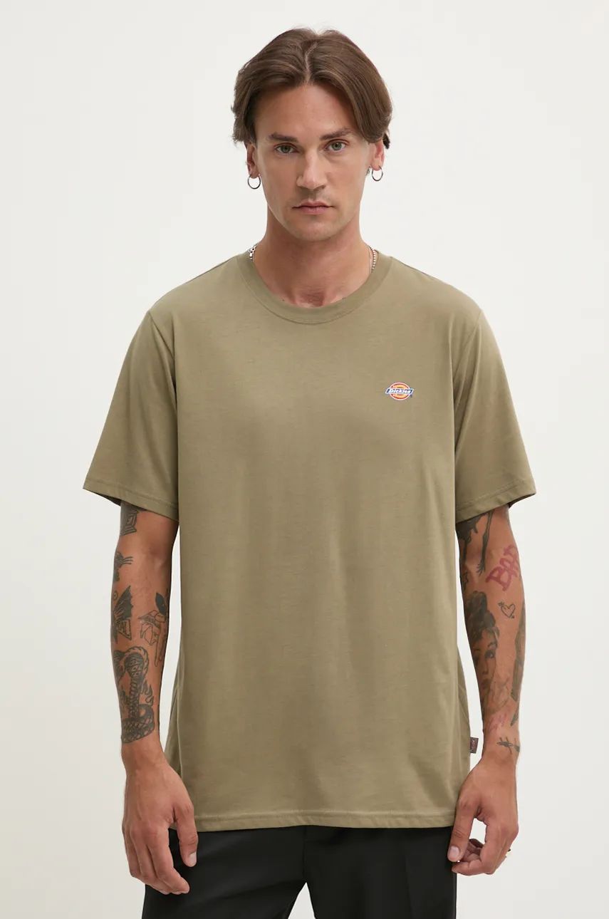 Dickies tricou din bumbac barbati, culoarea verde, cu imprimeu