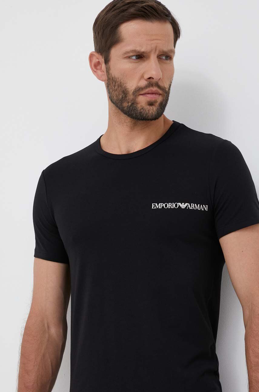 Tričko Emporio Armani Underwear 2-pack s potiskem - vícebarevná -  95 % Bavlna