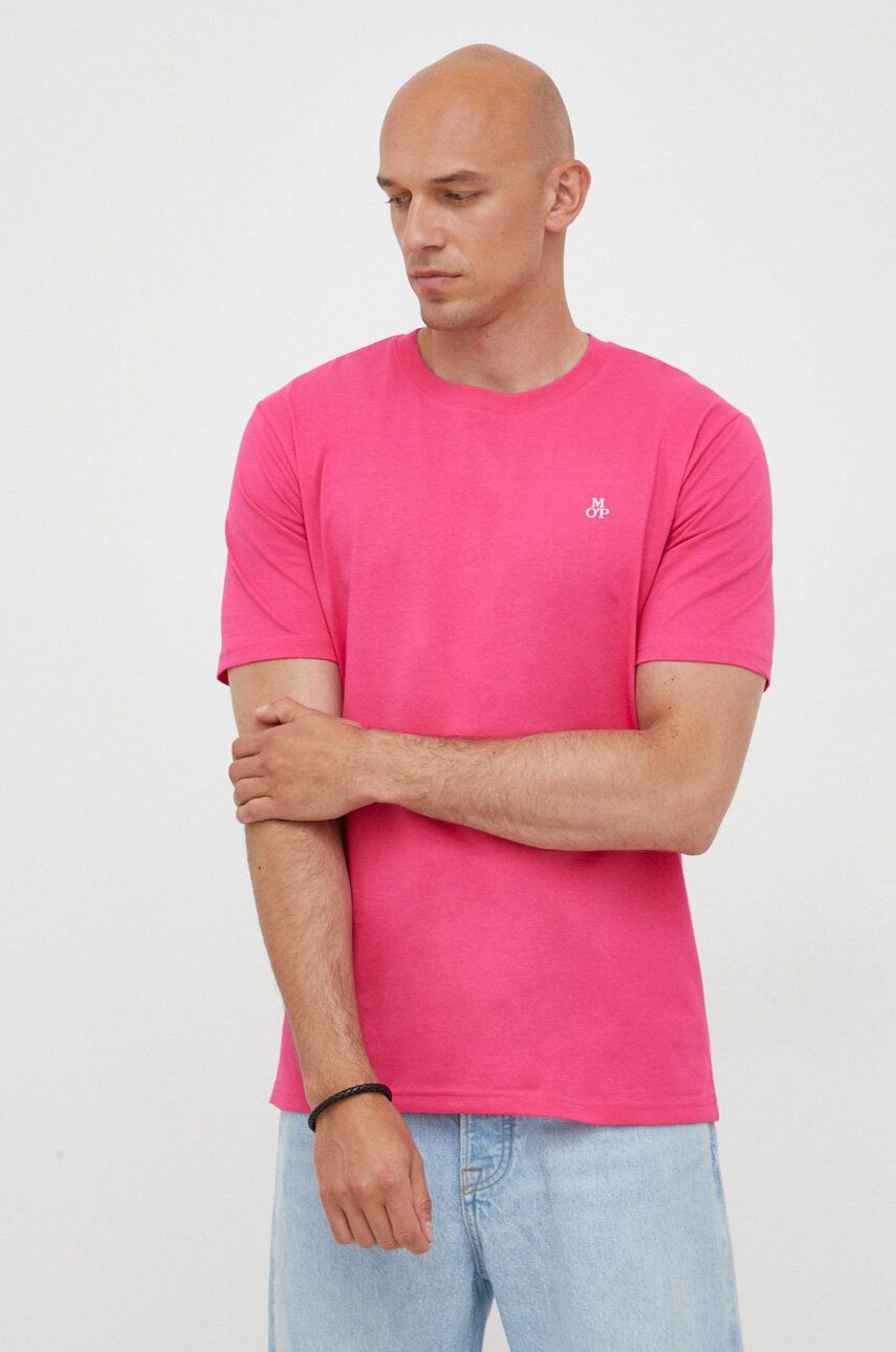 Marc O\'Polo tricou din bumbac culoarea roz, neted