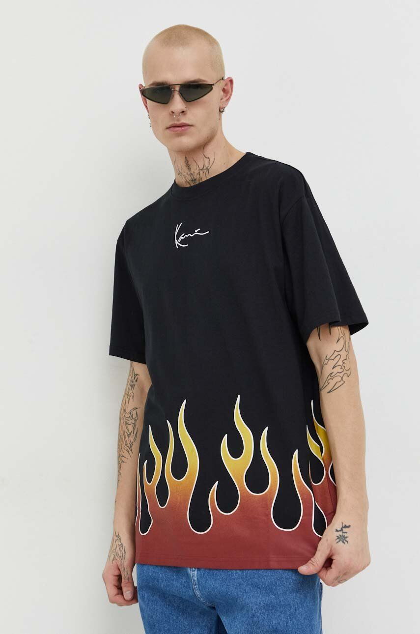 E-shop Bavlněné tričko Karl Kani černá barva, s potiskem
