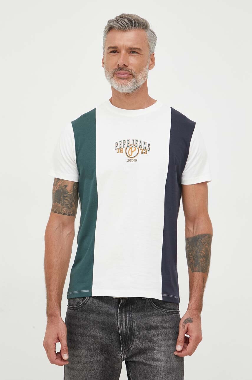 

Хлопковая футболка Pepe Jeans цвет белый с принтом