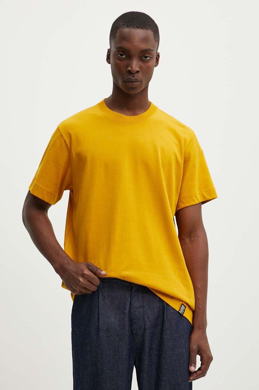 G-Star Raw tricou din bumbac culoarea galben, neted