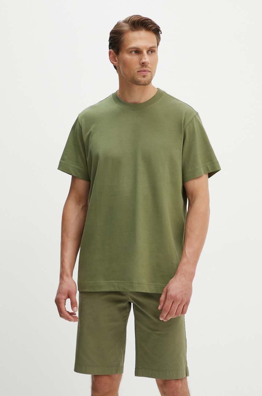 G-Star tricou din bumbac culoarea verde, uni