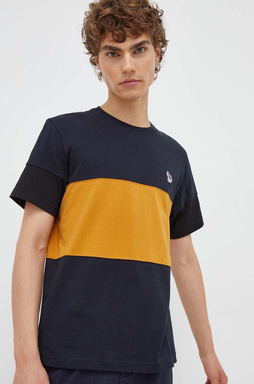 PS Paul Smith tricou din bumbac culoarea albastru marin, mod
