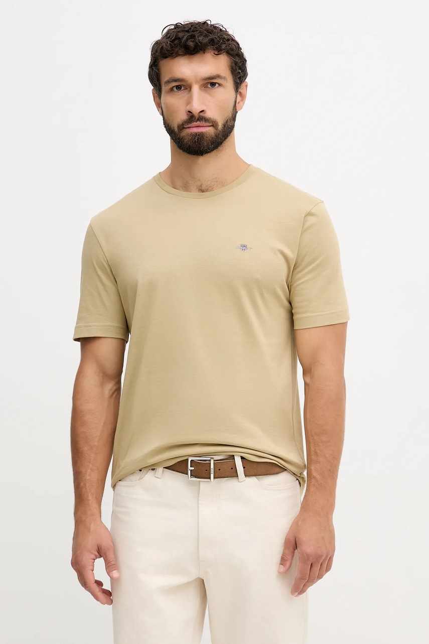 Gant tricou din bumbac culoarea roz, neted