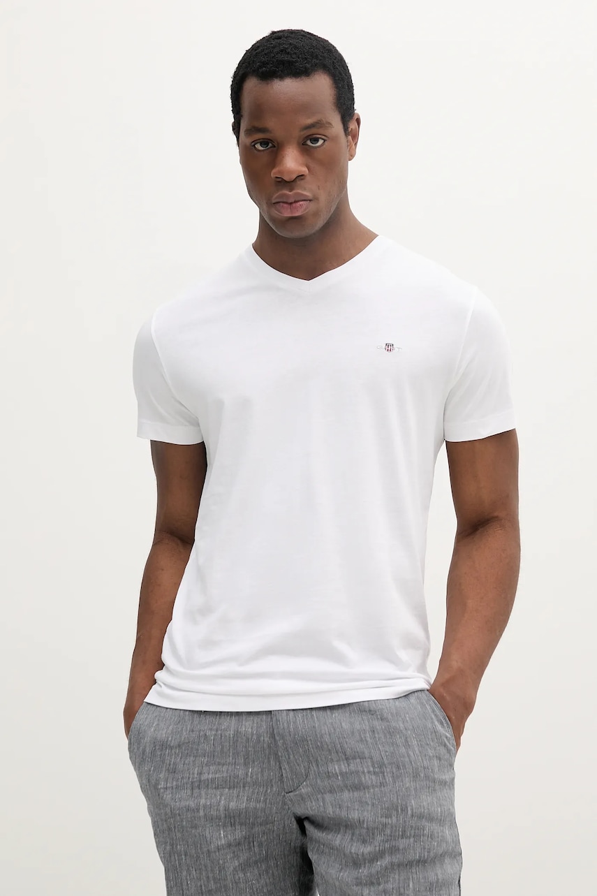 Gant tricou din bumbac culoarea negru, neted