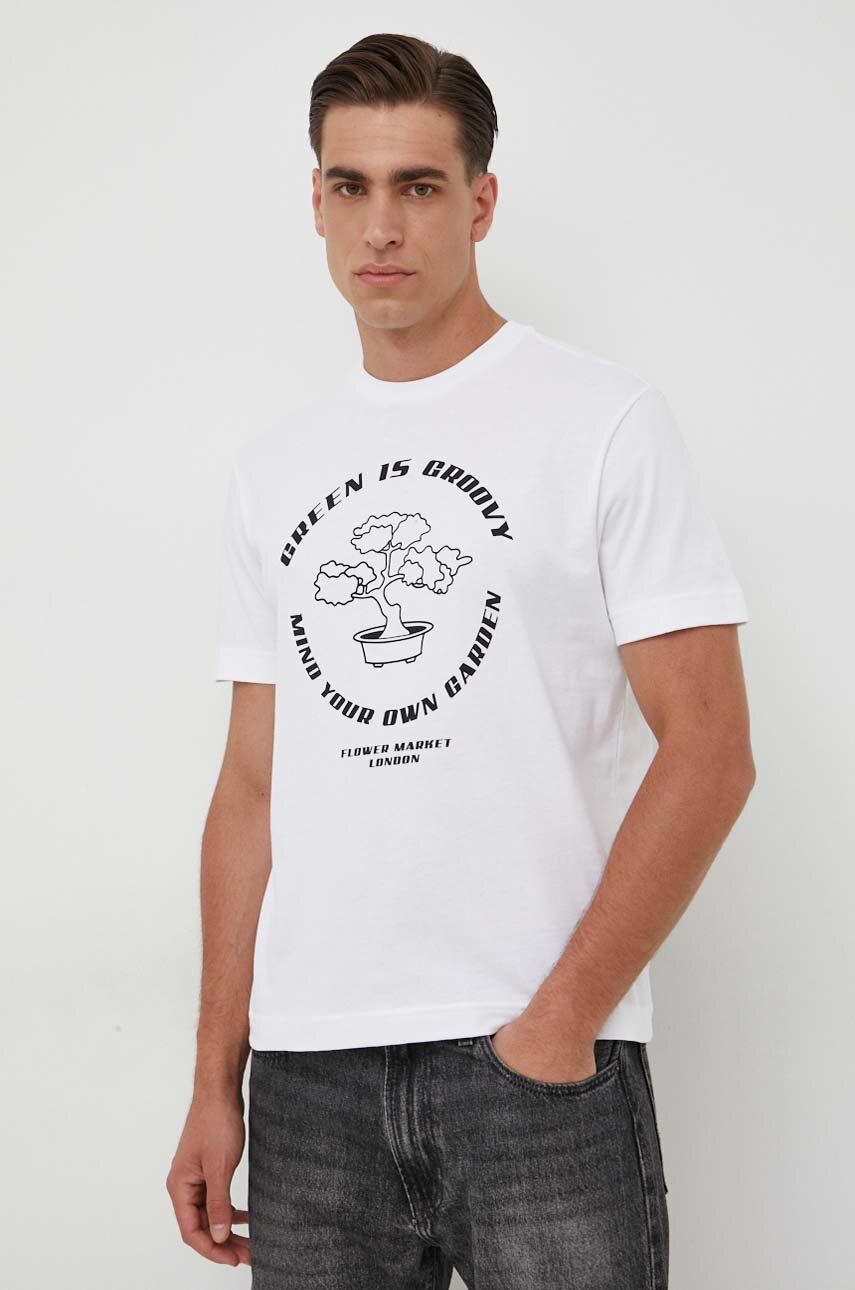 E-shop Bavlněné tričko United Colors of Benetton bílá barva, s potiskem