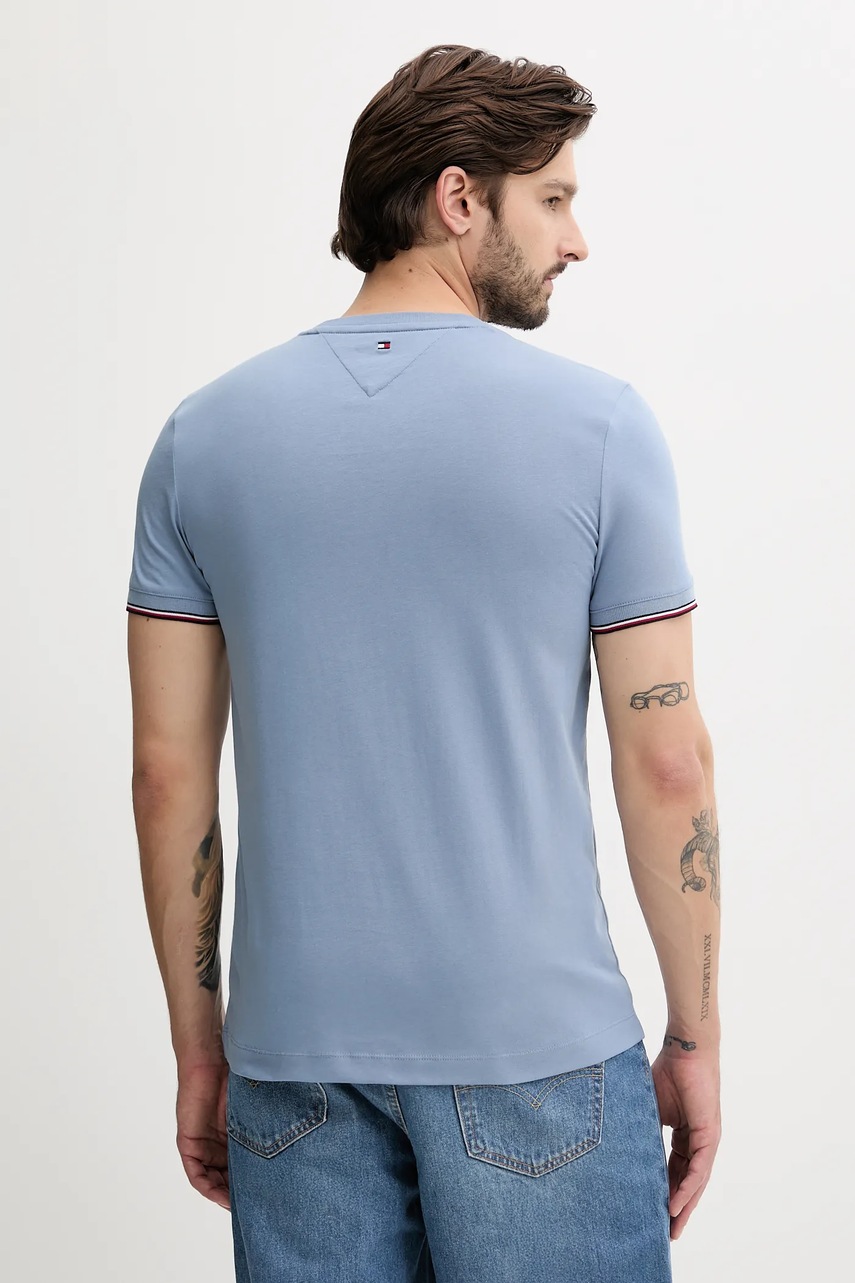 Хлопковая футболка Tommy Hilfiger цвет синий с аппликацией MW0MW32584