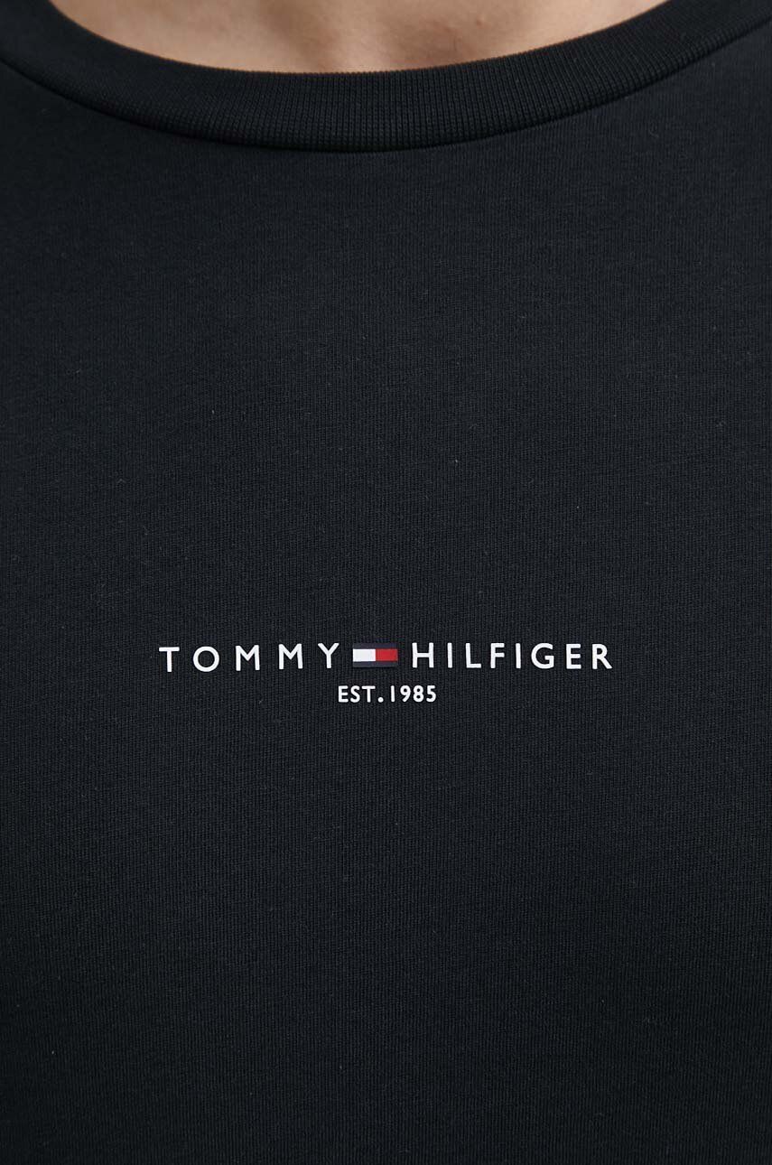 Pamučna Majica Tommy Hilfiger Za Muškarce, Boja: Tamno Plava, S Aplikacijom, MW0MW32584