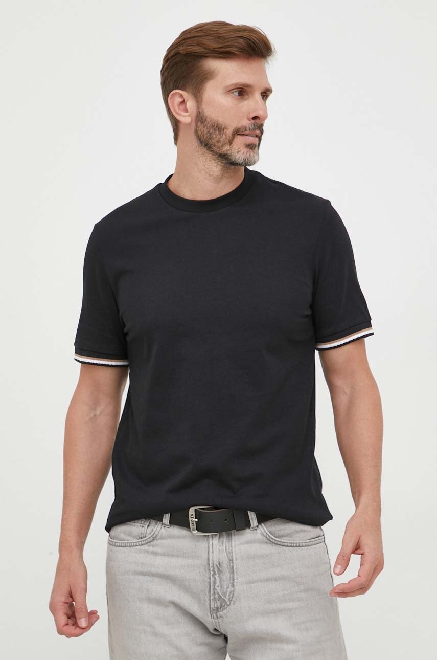 BOSS tricou din bumbac culoarea negru, uni 50501097