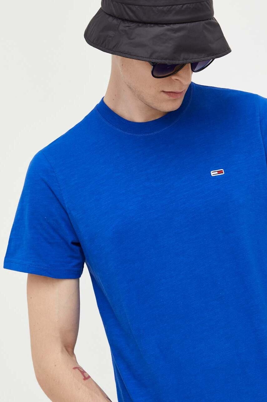 

Хлопковая футболка Tommy Jeans однотонный