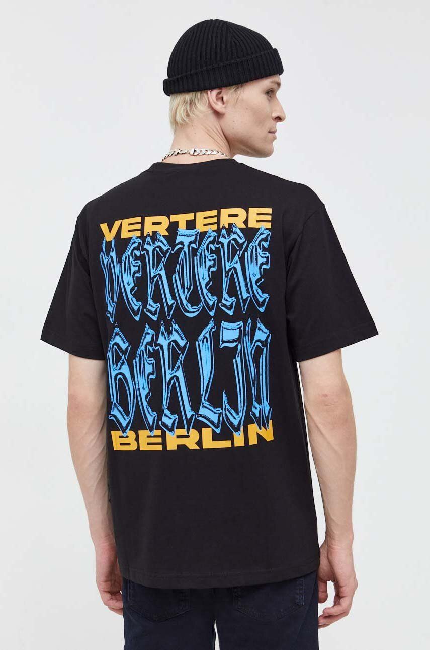Vertere Berlin tricou din bumbac barbati, culoarea negru, cu imprimeu
