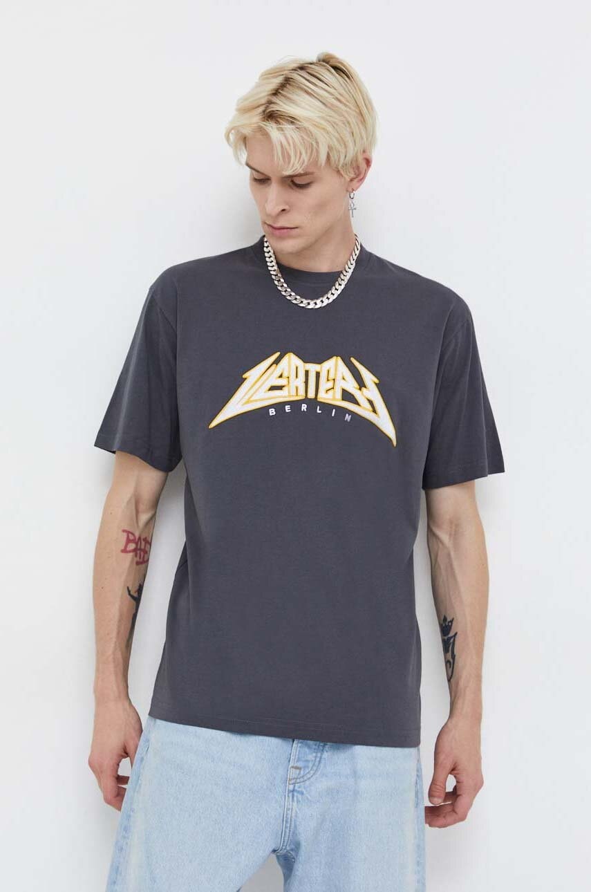 Vertere Berlin tricou din bumbac barbati, culoarea gri, cu imprimeu