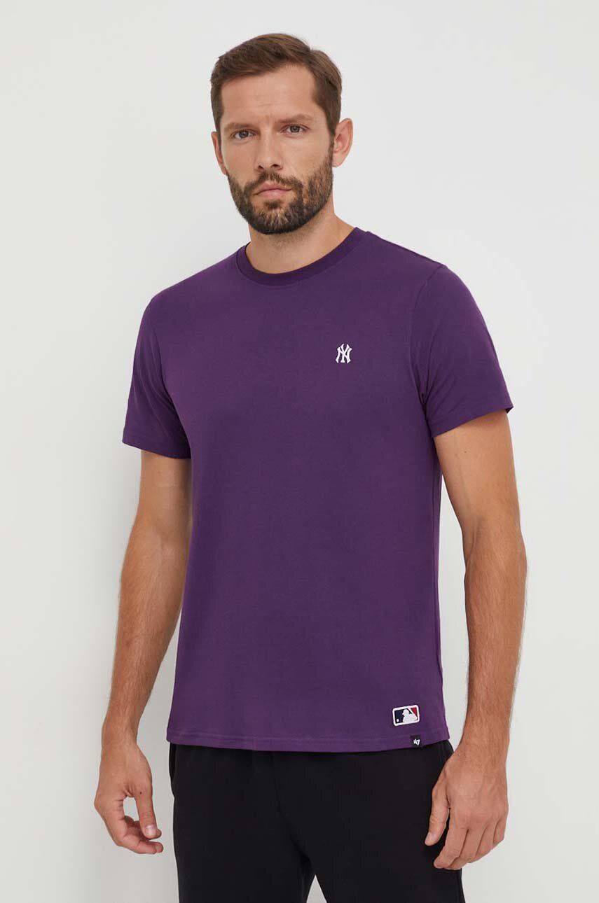 E-shop Bavlněné tričko 47brand MLB New York Yankees fialová barva