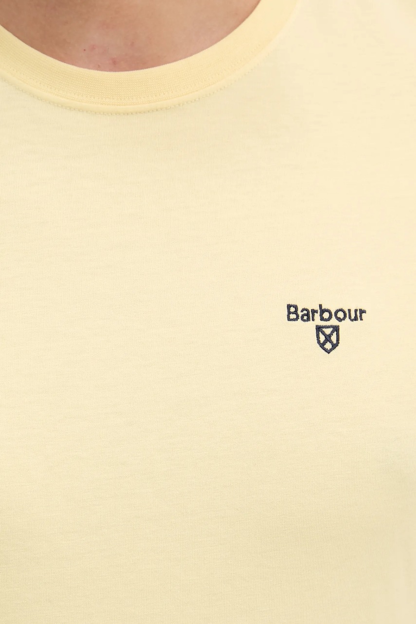 Βαμβακερό μπλουζάκι Barbour χρώμα: κίτρινο φωτογραφία