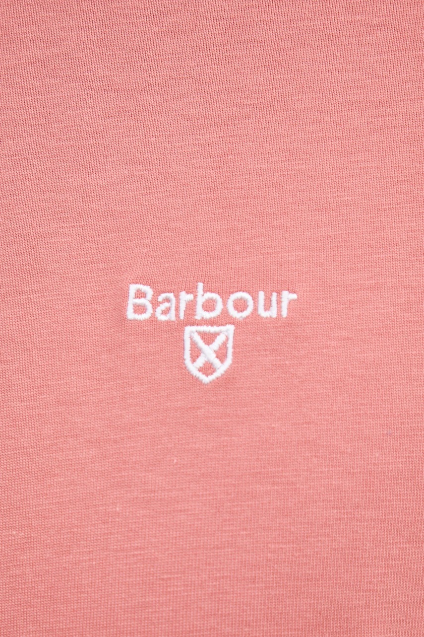 Бавовняна футболка Barbour колір рожевий однотонний 